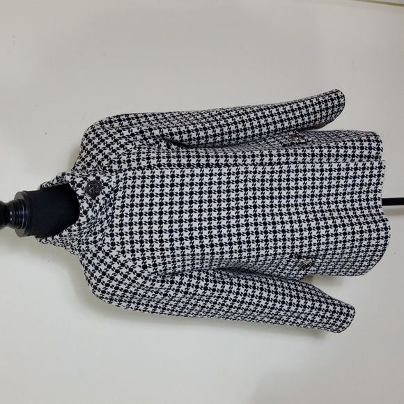 Tibi Black & White Houndstooth Print Wool Blend Coat missing Size tag. - Picture 1 of 9